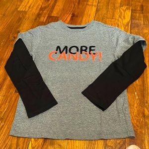 Cat & Jack 2 in 1 tee “more candy” Halloween shirts. Size M or 8/10.